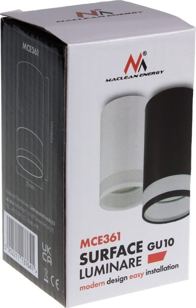 Spot tavani Maclean MCE361 B, GU10, 55x105mm, i zi