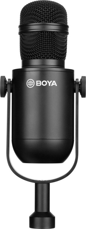 Mikrofon dinamik BOYA BY-DM500, XLR, për studio edhe podcast, i zi