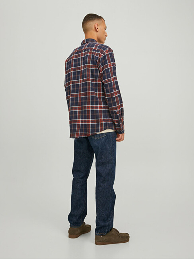 Këmishë JACK&JONES JJECLASSIC Slim Fit, e kaltër/kuqe