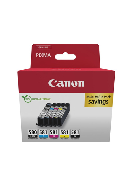 Set boje printeri Canon PGI-580 CLI-581, 5 fisha, origjinal, shumëngjyrësh