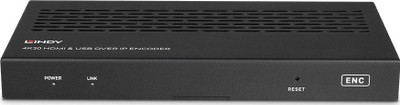 Encoder HDMI dhe USB mbi IP Lindy, 4K, RS232, i zi