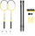 Set 2 raketa + 3 penda rrjete 600x60 cm për badminton NILS Extreme NRZ262
