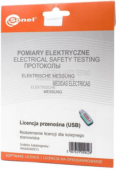 Licencë portabël USB Sonel WAADAKEY1, për programet PE5, Schematic edhe Calculations