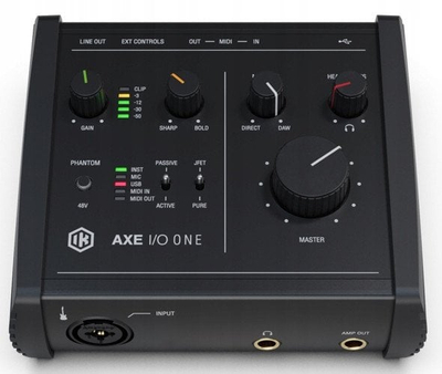 Ndërfaqe audio IK Multimedia AXE I/O One, USB, për kitarë dhe bas, e zezë