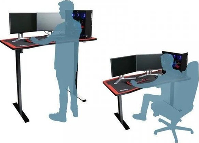 Tavolinë gaming Nitro Concepts D16E, me lartësi që e çon ku të duash, 160x80cm, e zezë me të kuqe