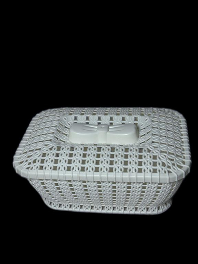 Shportë plastike 21*15*8cm , kafe dhe e bardhë . UNIMIKS