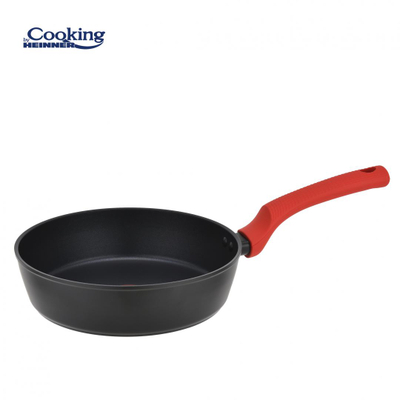 Tigan gatimi Heinner Redmoon, 24 cm, alumini, me kapak xhami, zi e kuqe