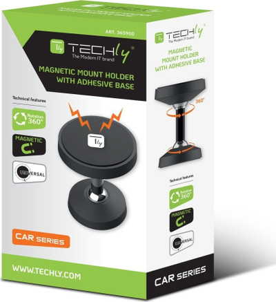 Mbajtëse magnetike për veturë Techly I SMART UNI7, universale, e zezë