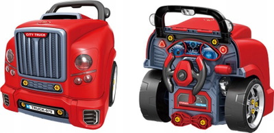 Set lodër kamion me motor DIY, për montim, plastik, i kuq