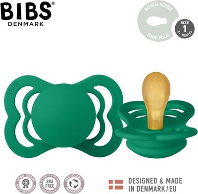 Biberon BIBS Supreme, 0-6 mujsh, gome natyrale, jeshile e errët
