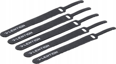 Rripa organizues kabllosh Lention Velcro, set 10 copë, të zinj
