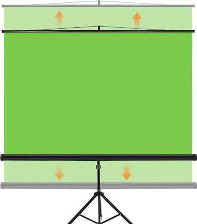 Perde green screen me tripod, 148 x 185 cm, portative, jeshile
