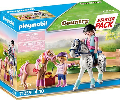 Set lojrash Playmobil 71259 Horse Farm Starter Pack, 45 pjesë, për kalamaj 4+