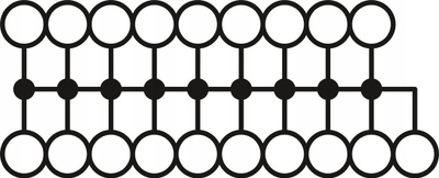 Bllok shpërndarës Phoenix Contact PTFIX, 19 dalje, 4mm², 24A, jeshil