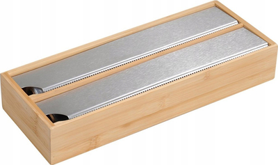 Dispenser kuzhine FSC, për 2 role folie 30 cm, dru bambuje, kafe