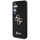 Kejs telefoni Guess Fixed Glitter Big 4G për Samsung S25, lëkurë eco, logo metal, i zi