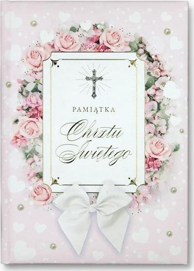 Libër pagëzimi për goca Baptism Booklet Girl, kopertinë e fortë, dizajn rozë