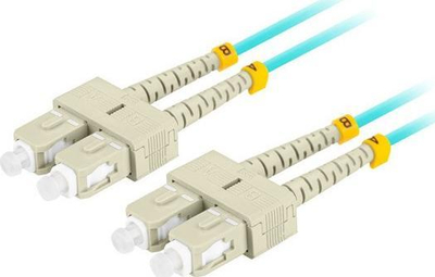 Kabllo optike Lanberg Patchcord MM SC UPC SC UPC, OM3 50/125, 2m, aqua