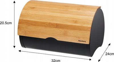 Kuti buke Klausberg KB-7711, çelik karboni, kapak bambu, e zezë