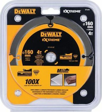 Teh sharre rrethore Dewalt DT1470-QZ, 160mm, fibër çimento, i verdhë