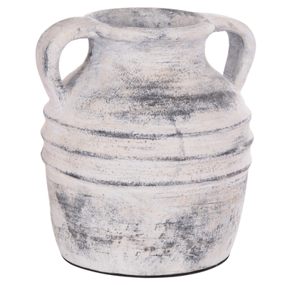 Vazo dekorative HomeMarkt VERMO HM4398, terrakote, 21x22cm, gri e çelët