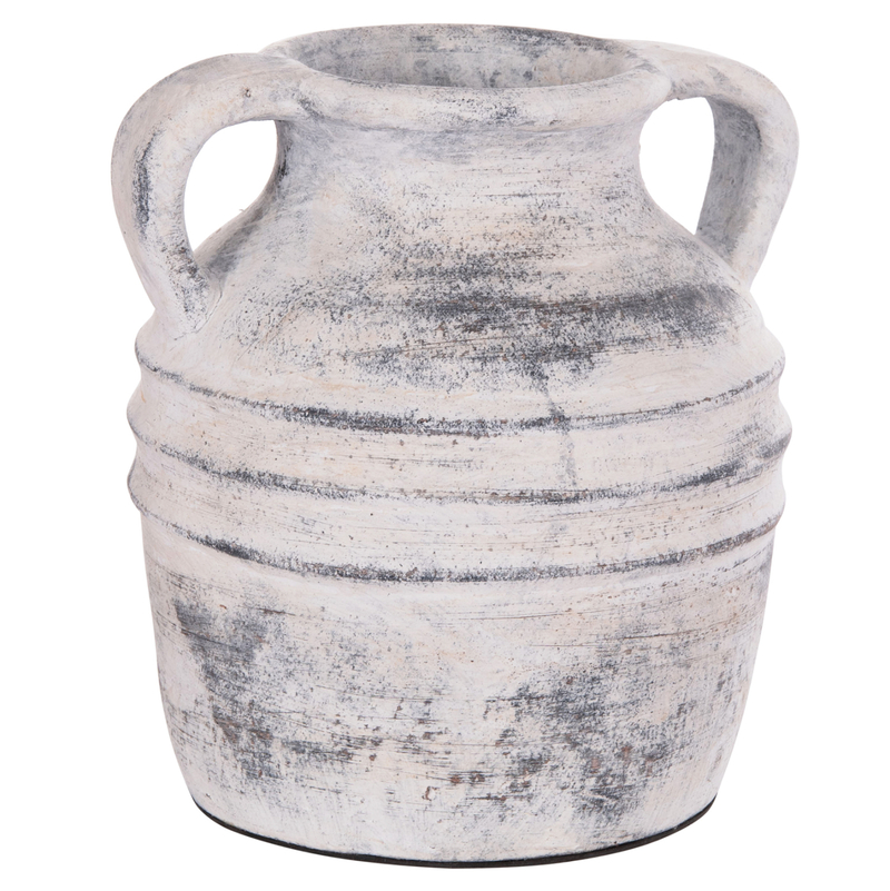 Vazo dekorative HomeMarkt VERMO HM4398, terrakote, 21x22cm, gri e çelët