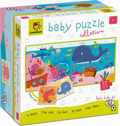 Puzzle për kalamaj Ludattica Baby Puzzle Underwater, 32 copa, 20 x 33 cm, shumëngjyrësh