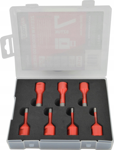 Set aksesorësh për trapano AWTOOLS AW47307, 7 pjesë