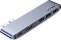 Docking station Ugreen 60559, 5 në 1, 4K, gri