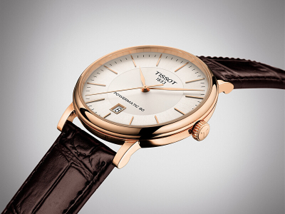 Orë dore për meshkuj Tissot Carson Powermatic 80 T122.407.36.031.00, e kaftë/artë