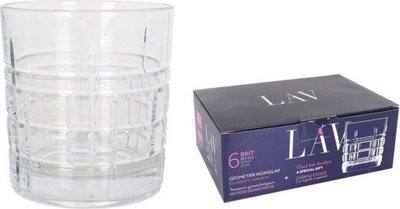 Set gota uiski LAV Brit, 325ml, set 6 copë, transparent