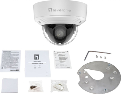 Kamerë sigurie LevelOne FCS-3461 Dome, 2MP, H.265, PoE, e bardhë
