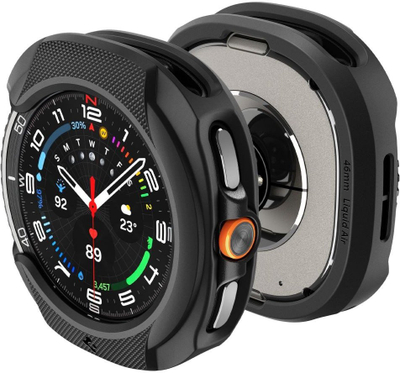 Mbulesë Spigen Liquid Air për Samsung Galaxy Watch 8 Classic 46mm, TPU fleksibël, matte, e zezë