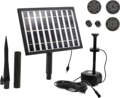 Сончевa пумпa Geko Solar Pump G81472, 5W, за градинарски езерце, црна