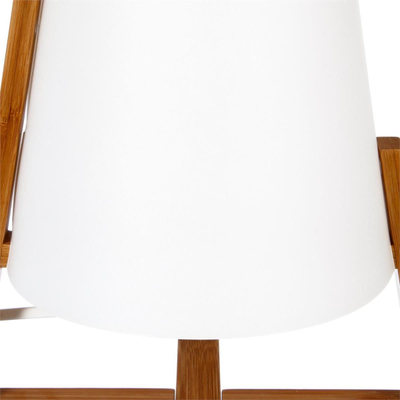 Lampë tavoline Atmosphera Interior Creator, bazë prej bambuje, 18.5cm, abazhur i bardhë