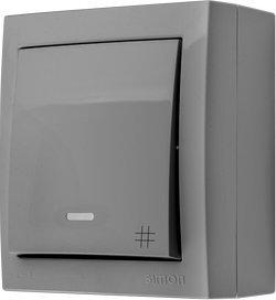 Ndërprerës kryq Simon Aquaclick Cross, 10AX, 250V, gri
