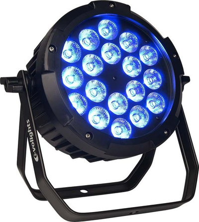 Reflektor skenik Evolights GLAZE IP65 LED PAR, 18x RGBW, për jashtë, i zi