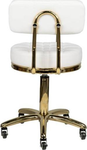 Козметичка столица Activeshop GOLD AM-961, ротирачка, бела