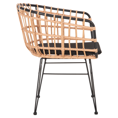 Karrige oborri Allegra HM5456 11, metal, wicker, bezhë e zezë