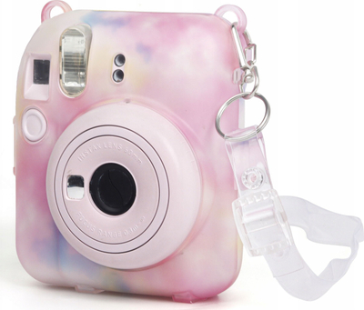 Kuti mbrojtëse LoveInstant për Fujifilm Instax Mini 12, me xhep për foto, multicolor e errët