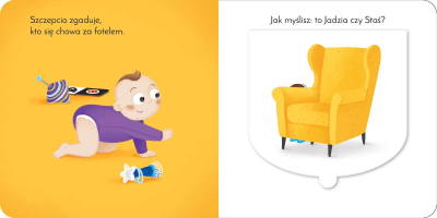 Libër kartoni Zielona Sowa Szczepcio Pętelka zgaduje, me dritare që hapen, ilustrime me ngjyra, shumëngjyrësh