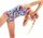 Kostum noti për goca Speedo Girl's Splashback, ECO Endurance+, me print shumëngjyrësh, blu me të kuqe