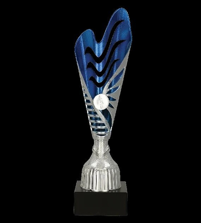 Kupë zbukurimi Tryumf 9261C, plastike, 31cm, argjendtë blu