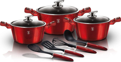 Set enë gatimi Berlinger Haus Lumarko Bh-6150, të kuqe