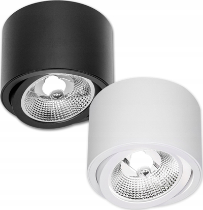 Llambë tavani spot AR111, GU10, rreth 14cm, e zezë