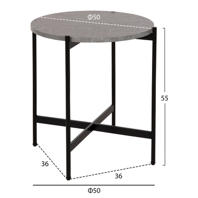 Set tavolina për kafe Ronda 2-pjesësh Φ80cm & Φ50cm (HM21089.01), gri
