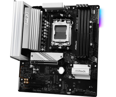 Матична плоча Асрок B850M Pro RS, Socket AM5, DDR5, Micro ATX, црна сребрена