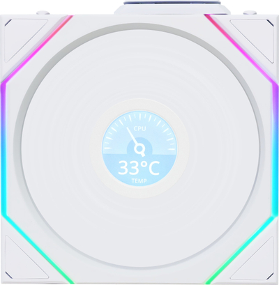 Ventilator PC Lian Li UNI TL LCD Wireless Reverse Blade 120mm, ARGB, i bardhë