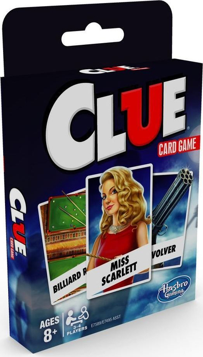 Loja me letra Hasbro Cluedo Card Game, për familje, me shumë ngjyra