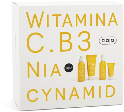 Set kozmetik Ziaja Vitamin C.B3 Niacinamide, krem fytyre 50ml, balsam trupi 200ml, shumëngjyrësh